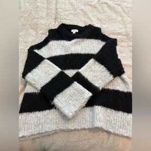 Topshop Black and Gray Striped Sweater